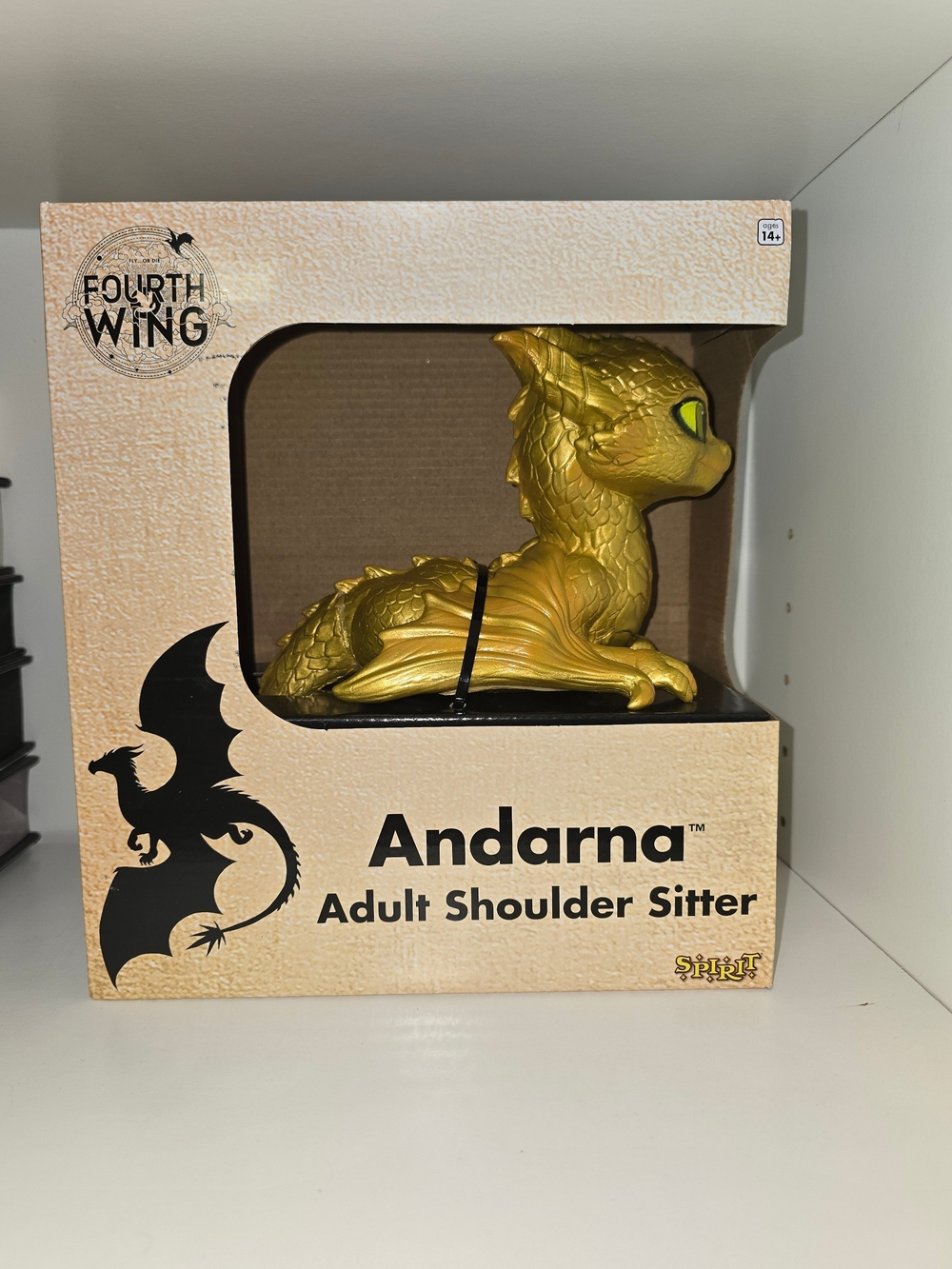 Spirit Fourth Wing Andarna Adult Shoulder Sitter - Black, White, Gold